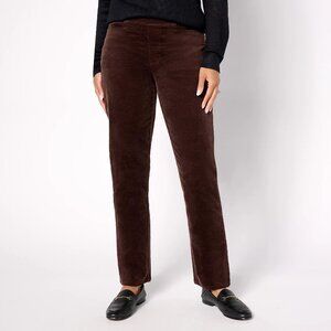 Denim & Co TALL Stretch Velvet Straight Leg Pull On Pant - Size 4X Tall A662789
